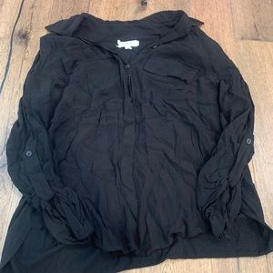 Porridge black button down from Anthropologie